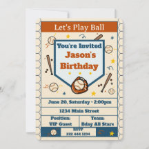 Invitation d'anniversaire de baseball - Ajouter un