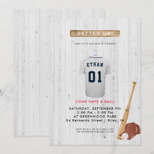 Invitation d'anniversaire de baseball Batter Up