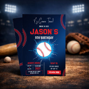 Invitation d'anniversaire de baseball électrique