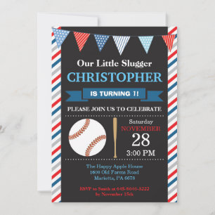 Invitation d'anniversaire de baseball Fête d'anniv