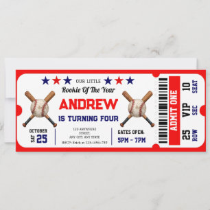 Invitation d'anniversaire de baseball personnelle