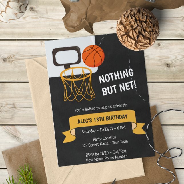Invitation d'anniversaire de basket-ball (Créateur téléchargé)