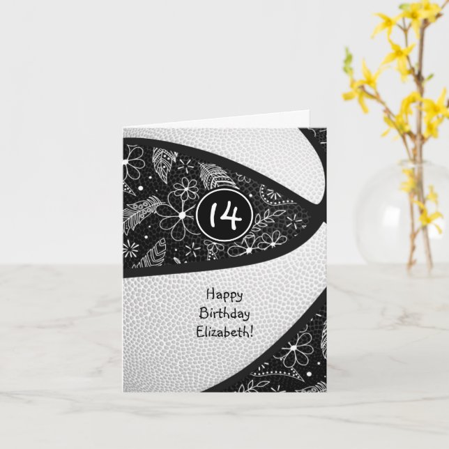 invitation d'anniversaire de basket-ball bohème do (Fleur jaune)