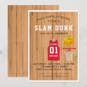 Invitation d'anniversaire de basketball