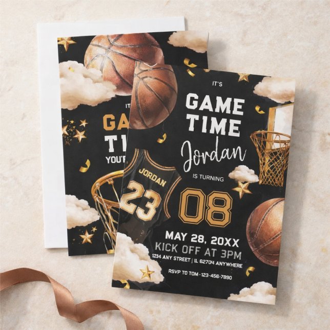 Invitation d'anniversaire de basketball (Créateur téléchargé)