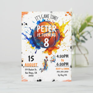 Invitation d'anniversaire de basketball à l'aquare