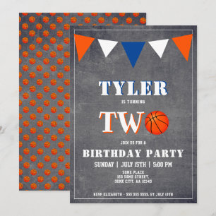 Invitation d'anniversaire de basketball garçon 2e 