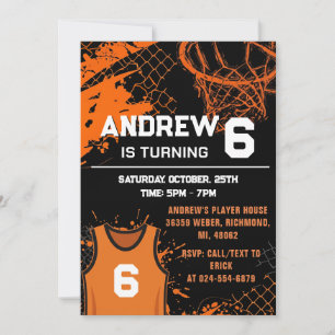 Invitation d'anniversaire de basketball moderne pe
