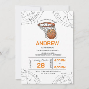 Invitation d'anniversaire de basketball personnali