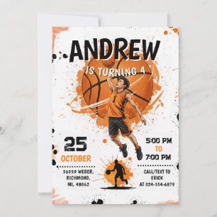 Invitation d'anniversaire de basketball personnali