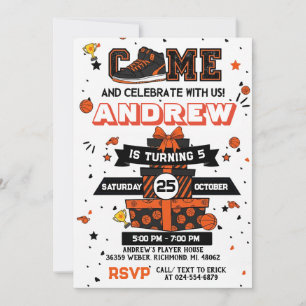 Invitation d'anniversaire de basketball personnali