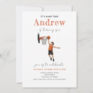 Invitation d'anniversaire de basketball personnali