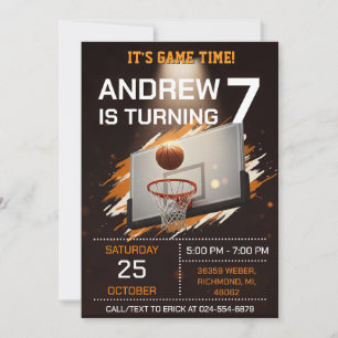 Invitation d'anniversaire de basketball personnel
