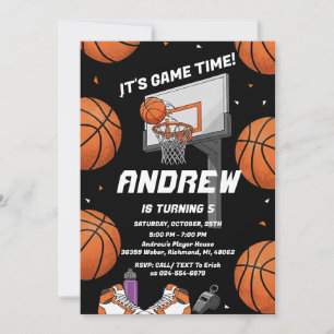 Invitation d'anniversaire de basketball personnel 
