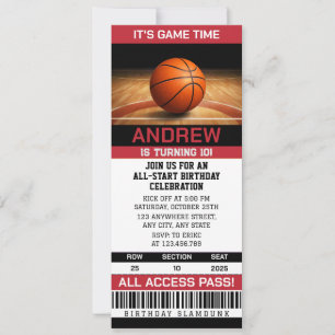 Invitation d'anniversaire de basketball personnel