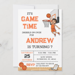 Invitation d'anniversaire de basketball personnel