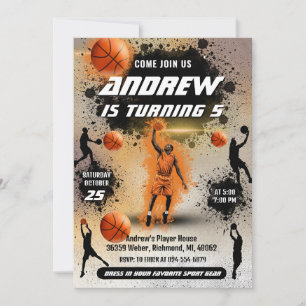 Invitation d'anniversaire de basketball personnel 