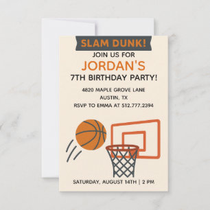 Invitation d'anniversaire de basketball pour garço