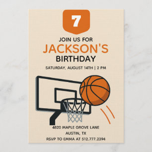 Invitation d'anniversaire de basketball pour garço