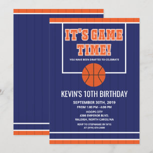 Invitation d'anniversaire de basketball - TOUS ÂGE