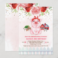 Invitation d'anniversaire de basse-cour pour tout 