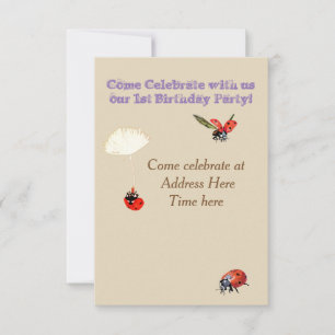 Invitation d'anniversaire de bébé avec la dame