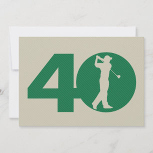 Invitation d'anniversaire de beige de vert de golf