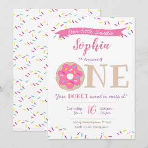 Invitation d'anniversaire de beignet de beignet de