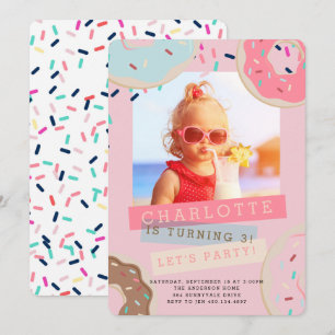 Invitation d'anniversaire de beignet - Mlle This