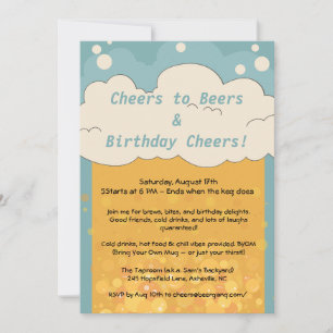 Invitation d'anniversaire de bière amusante - Soir