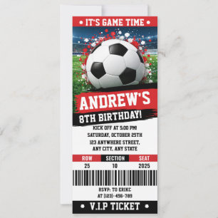 Invitation d'anniversaire de billet de football à