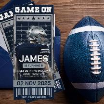 Invitation d'anniversaire de billet de football mo