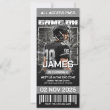 Invitation d'anniversaire de billet de football mo