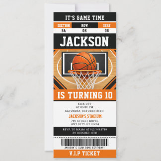 Invitation d'anniversaire de billet de sport de ba