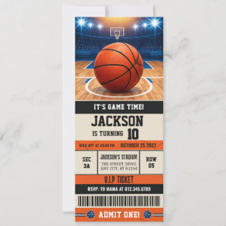 Invitation d'anniversaire de billet VIP de basketb