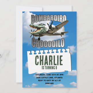 Invitation d'anniversaire de Bombardiro Crocodilo