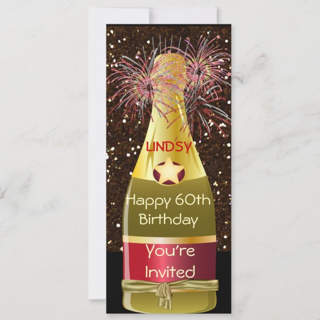 Invitation d'anniversaire de BOUTEILLE de VIN (Devant)