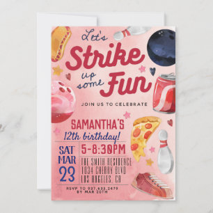 Invitation d'anniversaire de Bowling