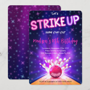 Invitation d'anniversaire de Bowling