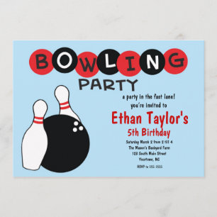 Invitation d'anniversaire de Bowling