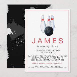 Invitation d'anniversaire de bowling