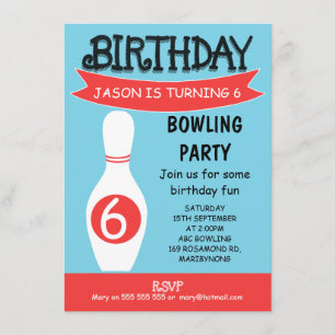 Invitation d'anniversaire de bowling