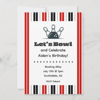 Invitation d'anniversaire de bowling