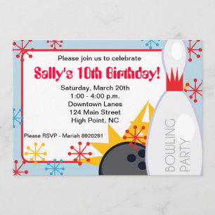 Invitation d'anniversaire de bowling