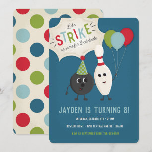 Invitation d'anniversaire de Bowling Invitation