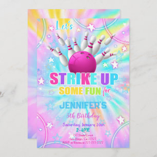 Invitation d'anniversaire de Bowling modifiable