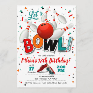Invitation d'anniversaire de Bowling pour Bowling 