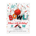 Invitation d'anniversaire de Bowling pour Bowling 