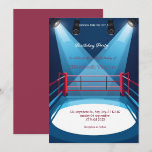 invitation d'anniversaire de boxe sportive