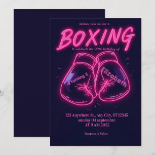 invitation d'anniversaire de boxe sportive